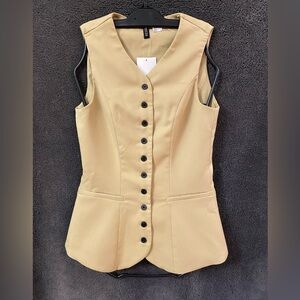 H&M Tan/Creme Button Down Vest